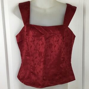 NWT RIHOAS Textured Square Neck Tank Top Sz L